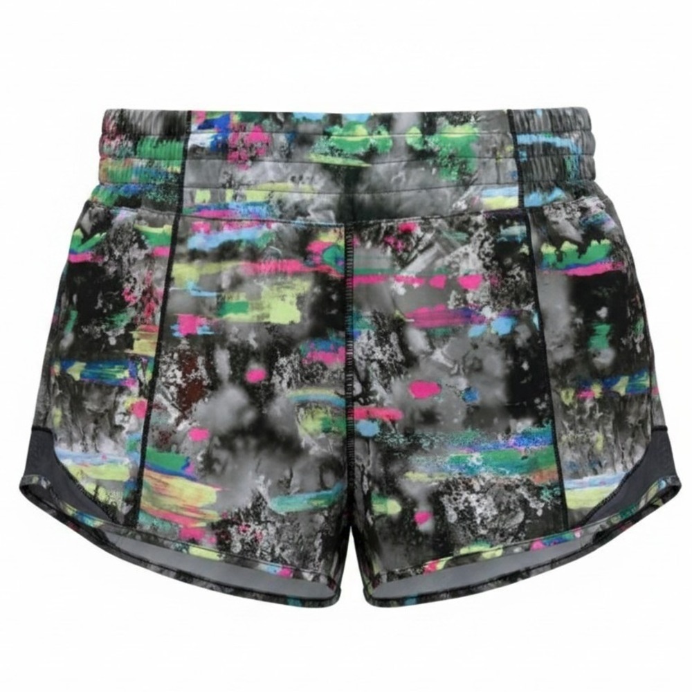 Lululemon Tracker Short V Women 6 Multi Color Abstract Print Running Shorts